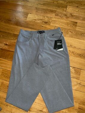 Men's Grey Stretch Dress Pants with Lifestyle Tag